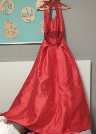 Vestido fiesta rojo espalda descubierta