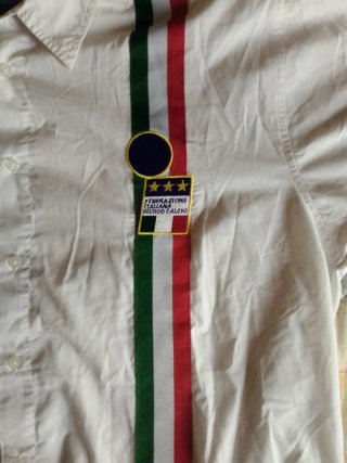 Camisa italiana multicolor blanca