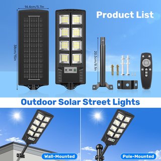 Farola solar LED con sensor de movimiento