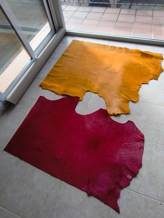 Trozos Piel Vaca con pelo para confeccion colores