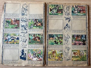 Album cromos antiguo de Bambi de Walt Disney, 1948