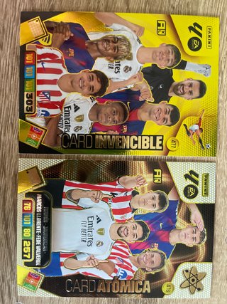 Cromo Panini Adrenalyn XL Invencible y Atómica
