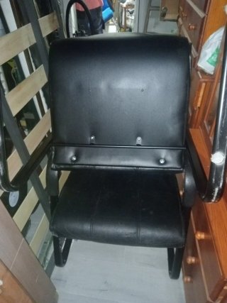 2 Sillas de Oficina Piel Sintética Negras
