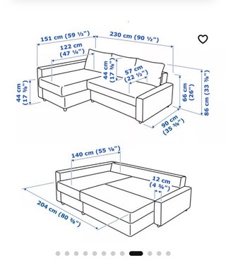 Sofá Cama Seccional IKEA Friheten 3 Plazas