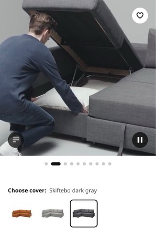 Sofá Cama Seccional IKEA Friheten 3 Plazas