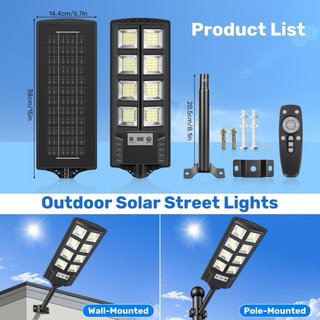 Farola solar LED con sensor de movimiento