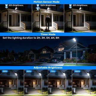 Farola solar LED con sensor de movimiento