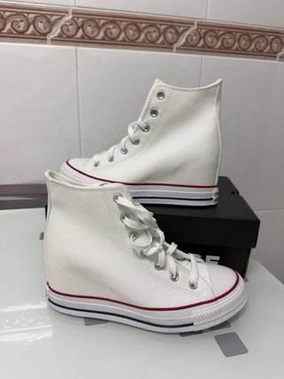 Converse cuña blancas talla 40