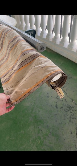 Toldo de 5 metros beige y naranja