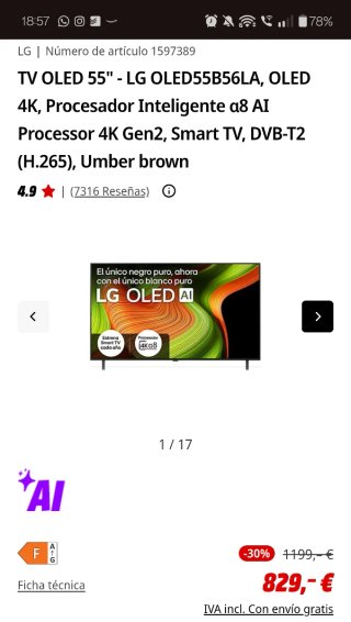 LG OLED 55 4K Smart TV - Nueva y con garantía