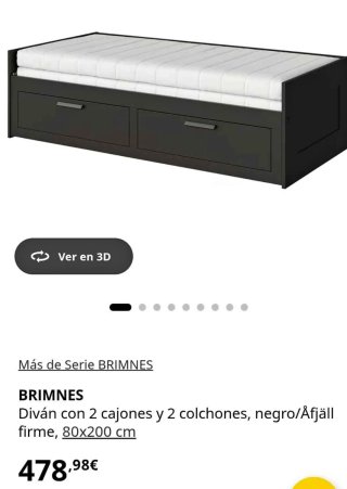 Diván-cama Brimmes Ikea con colchones