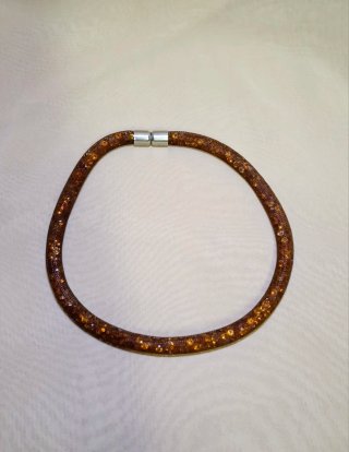 Collana e Bracciale 2 in 1 Marrone Oro