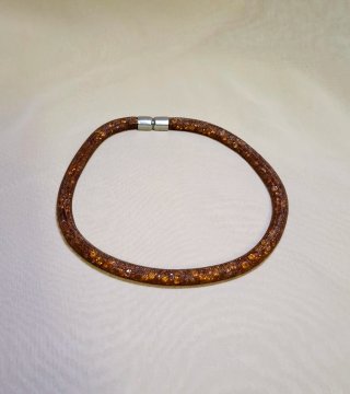 Collana e Bracciale 2 in 1 Marrone Oro