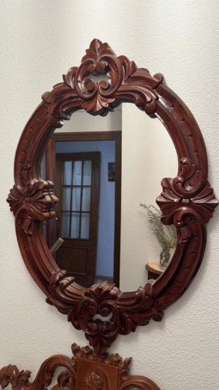 Conjunto de espejo,mueble de entrada, perchero