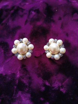 Pulsera plata perlas y pendientes