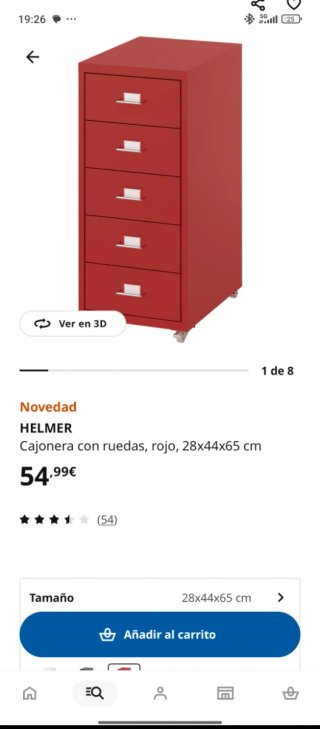 2 Muebles archivadores IKEA Helmer rojo