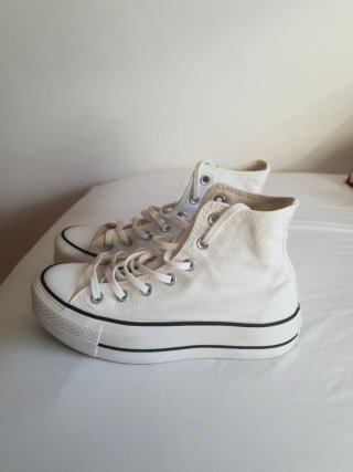 Converse plataforma blancas