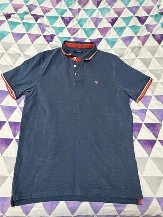 Polo Jack & Jones azul con detalles