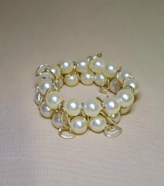 Braccialetto Perle Oro Bianco