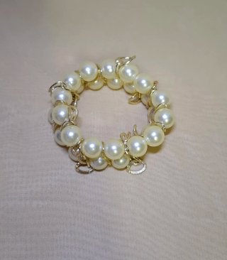 Braccialetto Perle Oro Bianco