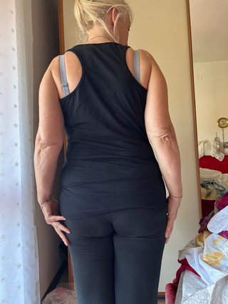 Canottiera donna nera con stampa