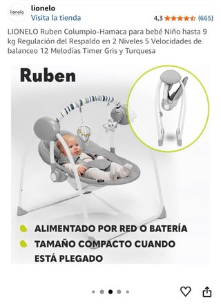 Columpio Hamaca Bebé Lionelo Ruben