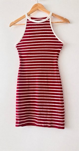 Vestido corto rayas rojas y blancas