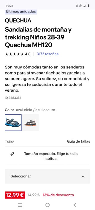 Sandalias montaña Talla 32