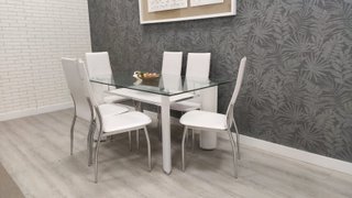 Mesa Comedor Cristal y Metal