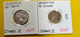 Lote de monedas de Isabel II