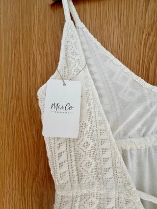 Vestido midi crochet veraniego blanco nuevo