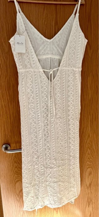 Vestido midi crochet veraniego blanco nuevo