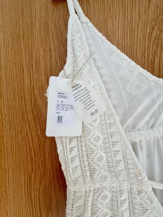 Vestido midi crochet veraniego blanco nuevo
