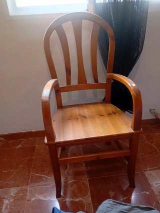 Mesita de noche provenzal de madera pino