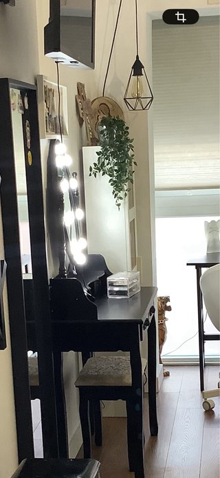 Espejo Tocador Negro con Luces LED