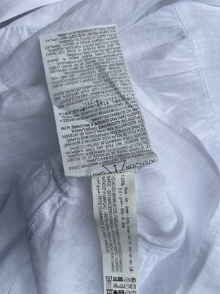 Camisa Zara Lino Blanca Manga Larga