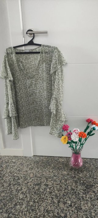 Blusa gasa mujer manga larga
