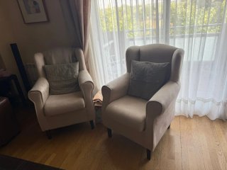 2 Butacas Beige/Gris Tela