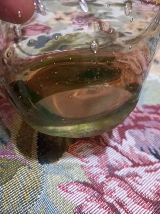 Vaso Murano Vintage Vetro Verde Trasparente