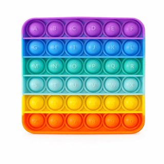 Pop-it multicolor con letras y números