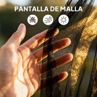 4 Paneles Mosquitera para Carpa Gazebo Negros