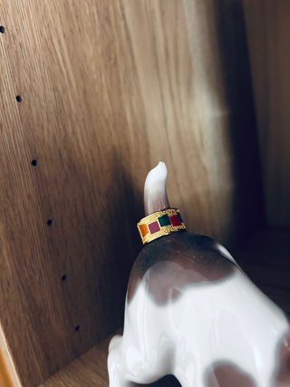 Anillo Singulary Ajustable Multicolor Dorado