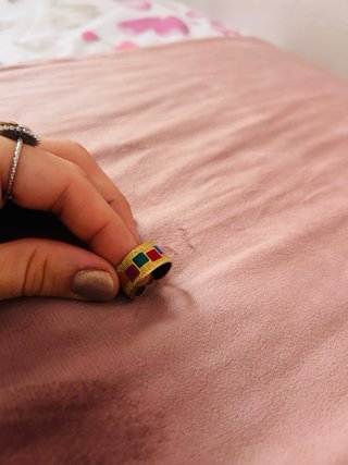 Anillo Singulary Ajustable Multicolor Dorado