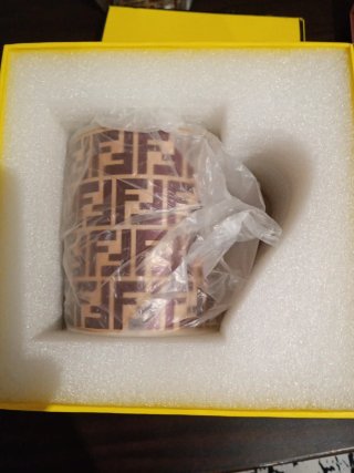 Tazza Fendi FF Beige Marrone Porcellana