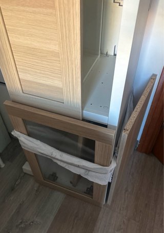 Mueble TV IKEA Madera y Cristal Nuevo