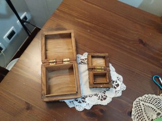 Coppia Scatole Legno Intagliate