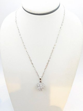 Cadena y colgante oro 18k blanco diamantes