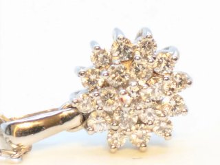 Cadena y colgante oro 18k blanco diamantes