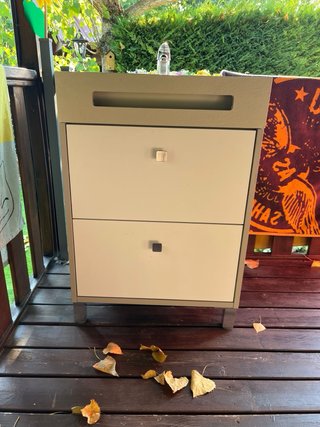 Mueble de baño beige y gris 60 cm