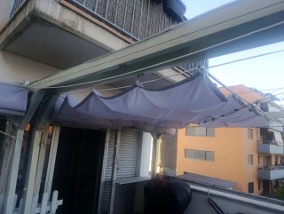 Toldos corredero de tela gris An 2,40 x Lg 3,50